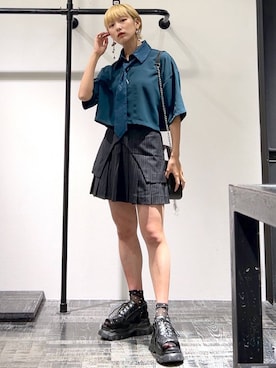 HARE（ハレ）の「イソザイネクタイツキショートシャツ(HARE