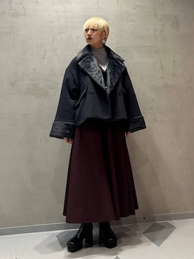 「アイテム（ピーコート）」を使った、Moneさん（レディース・162cm）の秋コーディネート