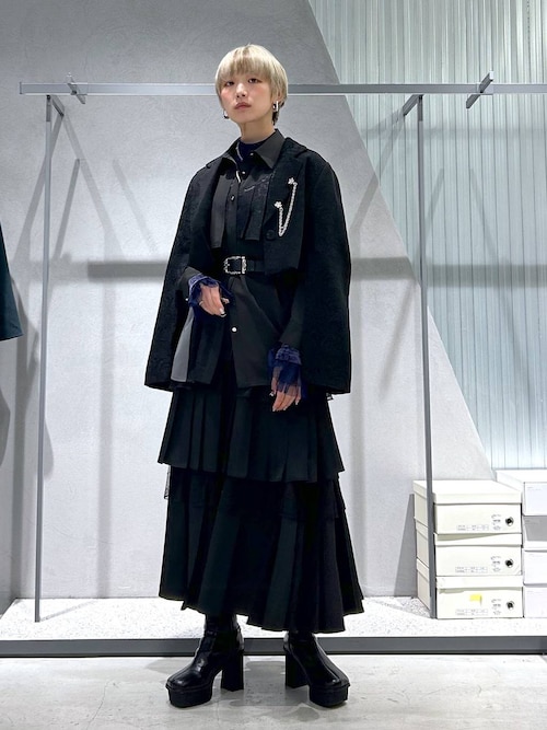 ジャガードアシメプリーツシャツ(HARE)（シャツ/ブラウス）｜HARE