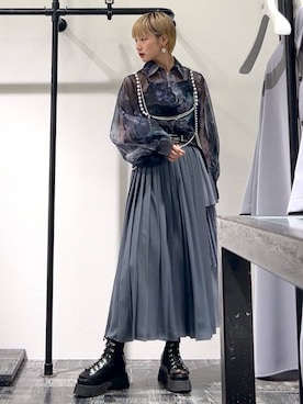 「アイテム（サスペンダー）」を使った、Moneさん（レディース・162cm）の春コーディネート