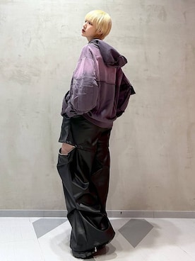 「アイテム（カーゴパンツ）」を使った、Moneさん（レディース・162cm）の秋コーディネート