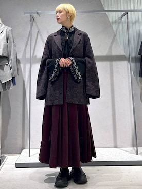 VINTAGEジャガード2WAYジャケット(HARE)を使った人気ファッション