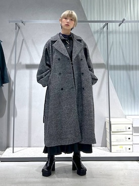 「アイテム（チェスターコート）」を使った、Moneさん（レディース・162cm・20代）の冬コーディネート