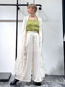 「アイテム（カーゴパンツ）」を使った、Moneさん（レディース・162cm）の春コーディネート