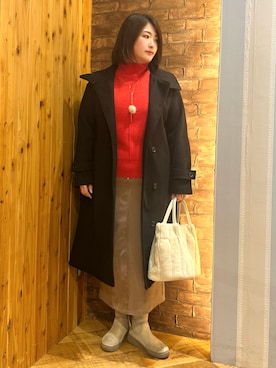 「DRESKIP（ドレスキップ）のアイテム（その他アウター）」を使った、ゆかぴさん（レディース・159cm）の冬コーディネート