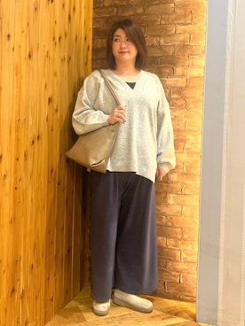 「DRESKIP（ドレスキップ）のアイテム（パンツ）」を使った、ゆかぴさん（骨格ストレート・レディース・159cm）の冬コーディネート