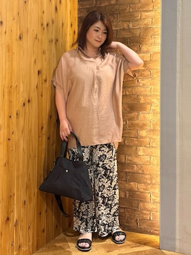 「アイテム（チュニック）」を使った、ゆかぴさん（レディース・159cm）の夏コーディネート