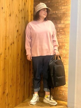 「アイテム（キャスケット）」を使った、ゆかぴさん（レディース・160cm）の春コーディネート