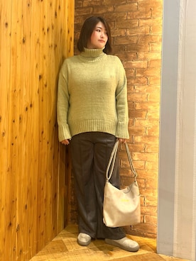 「DRESKIP（ドレスキップ）のアイテム（パンツ）」を使った、ゆかぴさん（骨格ストレート・レディース・159cm）の冬コーディネート