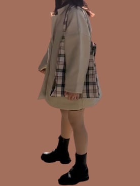 「AMERICAN HOLIC」｜「アイテム（その他アウター）」を使った、jmさん（レディース・159cm）の冬コーディネート
