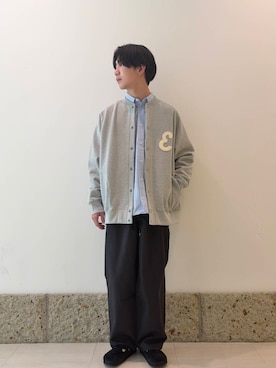 「FORK&SPOON（フォークアンドスプーン）のFORK&SPOON　フレンチドリルピグメントチノパンツ（その他パンツ）」を使った、瀬田川大輝さん（メンズ・170cm）の冬コーディネート