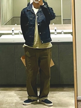 「アイテム（デニムジャケット）」を使った、Shun@☻☻☻☻☻☻☻さん（メンズ・178cm）の秋コーディネート