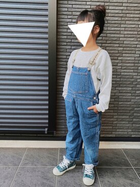 「ワッフル」｜「アイテム（オールインワン・サロペット）」を使った、ra⋆yuさん（キッズ・110cm）の秋コーディネート