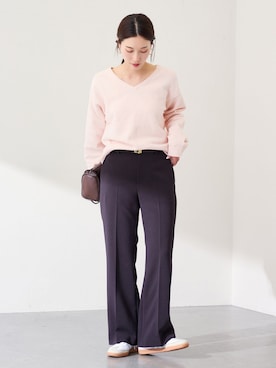 「FRAMeWORK（フレームワーク）のアイテム（ニット/セーター）」を使った、minamiさん（レディース・165cm）の冬コーディネート