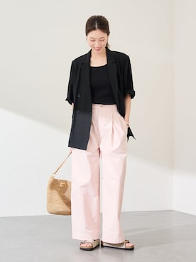 「FRAMeWORK（フレームワーク）のアイテム（パンツ）」を使った、minamiさん（レディース・165cm）の春コーディネート