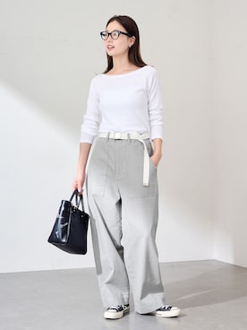 「ワークパンツ」｜minamiさん（レディース・165cm）の秋コーディネート