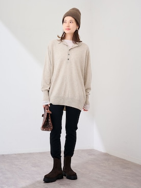 「FRAMeWORK（フレームワーク）のアイテム」を使った、minamiさん（レディース・165cm）の冬コーディネート