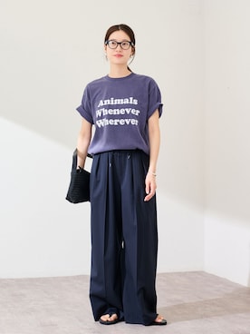 「FRAMeWORK（フレームワーク）のアイテム（スラックス）」を使った、minamiさん（レディース・165cm）の春コーディネート