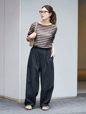 「FRAMeWORK（フレームワーク）のアイテム（パンツ）」を使った、minamiさん（レディース・165cm）の夏コーディネート