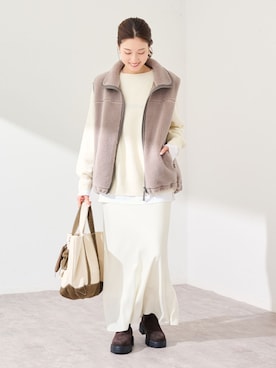 「FRAMeWORK（フレームワーク）のアイテム（ジャケット/アウター）」を使った、minamiさん（レディース・165cm）の冬コーディネート