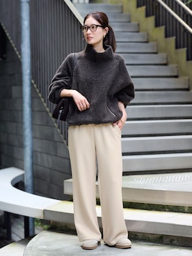 「FRAMeWORK（フレームワーク）のアイテム（パンツ）」を使った、minamiさん（レディース・165cm）の秋コーディネート
