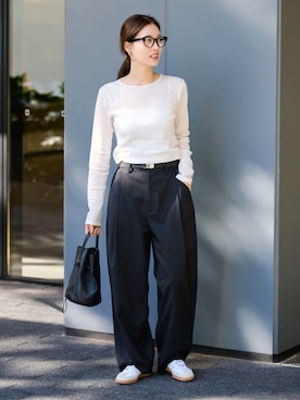 「FRAMeWORK（フレームワーク）のアイテム（ハンドバッグ）」を使った、minamiさん（レディース・165cm）の冬コーディネート