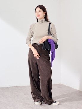 「FRAMeWORK（フレームワーク）のアイテム（パンツ）」を使った、minamiさん（レディース・165cm）の秋コーディネート