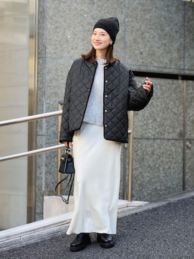 「FRAMeWORK（フレームワーク）のアイテム（その他アウター）」を使った、minamiさん（レディース・165cm）の冬コーディネート