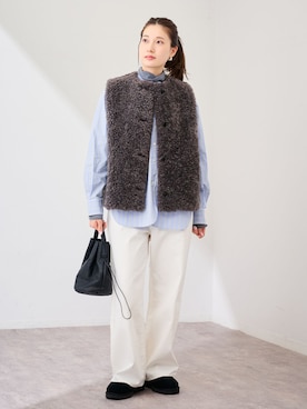 「FRAMeWORK（フレームワーク）のアイテム（その他アウター）」を使った、minamiさん（レディース・165cm）の冬コーディネート