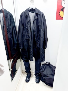 「アイテム（ライダースジャケット）」を使った、iinioiさん（メンズ・170cm）の秋コーディネート