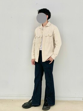 「フレアデニム」｜こんすけさん（メンズ・175cm）の春コーディネート