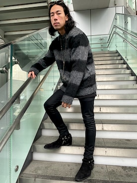「Saint Laurent（サンローラン）のアイテム（パンツ）」を使った、Rさん（メンズ・164cm）の秋コーディネート