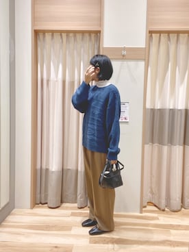 「ケーブルニット」｜「アイテム（その他シューズ）」を使った、344.☺︎さん（レディース・160cm）の冬コーディネート