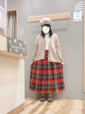 「いいね&フォロー よろしくお願いします☺︎」｜「アイテム（ハンチング/ベレー帽）」を使った、344.☺︎さん（レディース・160cm）の冬コーディネート