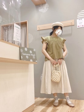 「いいね&フォロー よろしくお願いします☺︎」｜「アイテム（ハンチング/ベレー帽）」を使った、344.☺︎さん（レディース・160cm）の夏コーディネート