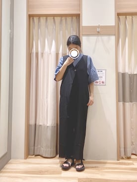 「Samansa Mos2 blue（サマンサモスモスブルー）のアイテム（サロペット/オーバーオール）」を使った、344.☺︎さん（レディース・160cm）の夏コーディネート