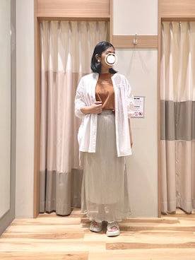 「Samansa Mos2 blue（サマンサモスモスブルー）のアイテム（トップス、オレンジ系）」を使った、344.☺︎さん（レディース・160cm）の夏コーディネート