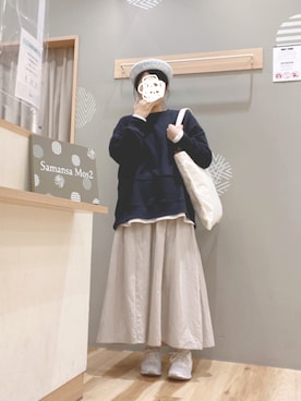 「いいね&フォロー よろしくお願いします☺︎」｜「アイテム（ハンチング/ベレー帽）」を使った、344.☺︎さん（レディース・160cm）の春コーディネート