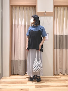 「キャミビスチェ」｜344.☺︎さん（レディース・160cm）の夏コーディネート
