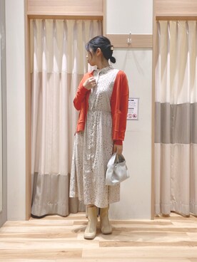 「Samansa Mos2 blue（サマンサモスモスブルー）のアイテム（トップス、オレンジ系）」を使った、344.☺︎さん（レディース・160cm）の秋コーディネート