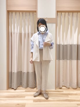 「ジレ」｜「アイテム（スリッポン）」を使った、344.☺︎さん（レディース・160cm）の春コーディネート