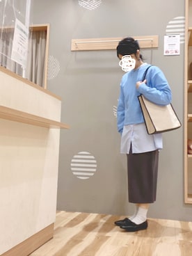 「Samansa Mos2 blue」｜「アイテム（スウェット）」を使った、344.☺︎さん（レディース・160cm）の冬コーディネート