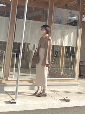 「Louere（ルエレ）のフレアスリットスリーブブラウス（シャツ/ブラウス）」を使った、ミユさん（レディース・160cm）の秋コーディネート