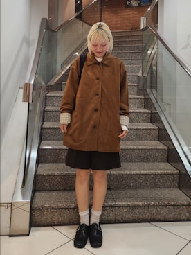 「KBF（ケイビーエフ）のアイテム（ジャケット/アウター）」を使った、sayakaさん（レディース・161cm）の秋コーディネート
