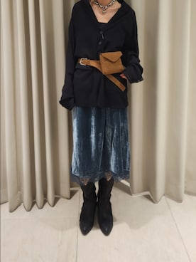 「アイテム（ボディバッグ/ウエストポーチ）」を使った、sayakaさん（レディース・161cm）の秋コーディネート