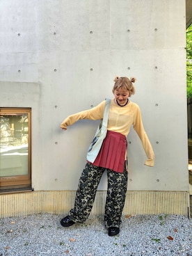 「LAATO（ラート）のpiping sheer tee（Tシャツ/カットソー）」を使った、sayakaさん（レディース・161cm）の春コーディネート