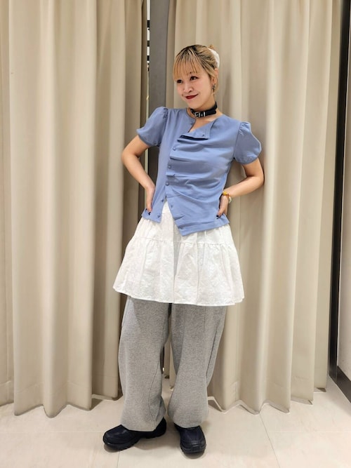 tシャツ アシメトリーデザインカットソー レディース KBF tシャツ アシメトリーデザインカットソー レディース