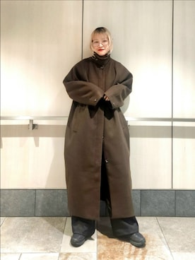 「アイテム（ステンカラーコート）」を使った、sayakaさん（レディース・161cm・30代）の秋コーディネート