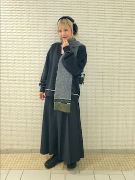 「アイテム（マフラー）」を使った、sayakaさん（レディース・161cm）の秋コーディネート