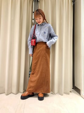 「KBF（ケイビーエフ）のカバーデザインロングブーツ（ブーツ）」を使った、sayakaさん（レディース・161cm）の冬コーディネート